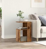 vidaXL Bijzettafel 36x30x56 cm bewerkt hout oud houtkleurig