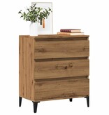 vidaXL Dressoir 60x35x70 cm bewerkt hout artisanaal eikenkleur