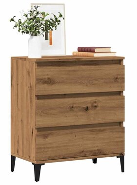 vidaXL Dressoir 60x35x70 cm bewerkt hout artisanaal eikenkleur