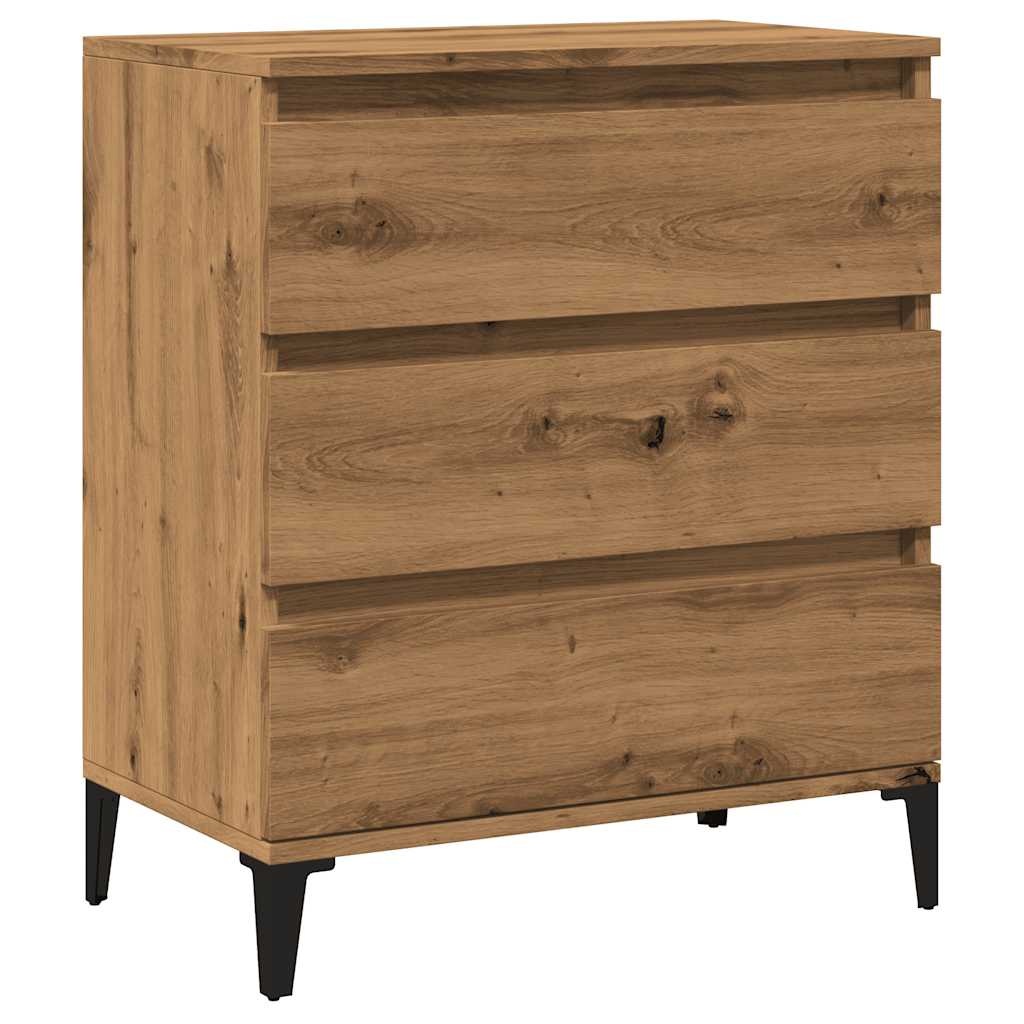 vidaXL Dressoir 60x35x70 cm bewerkt hout artisanaal eikenkleur