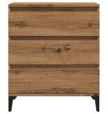 vidaXL Dressoir 60x35x70 cm bewerkt hout artisanaal eikenkleur