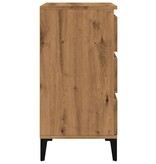 vidaXL Dressoir 60x35x70 cm bewerkt hout artisanaal eikenkleur