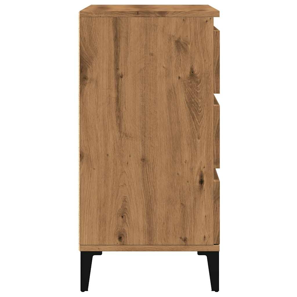 vidaXL Dressoir 60x35x70 cm bewerkt hout artisanaal eikenkleur