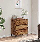 vidaXL Dressoir 60x35x70 cm bewerkt hout oud houtkleurig