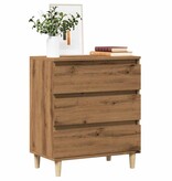 vidaXL Dressoir 60x35x70 cm bewerkt hout artisanaal eikenkleur