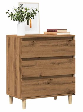 vidaXL Dressoir 60x35x70 cm bewerkt hout artisanaal eikenkleur