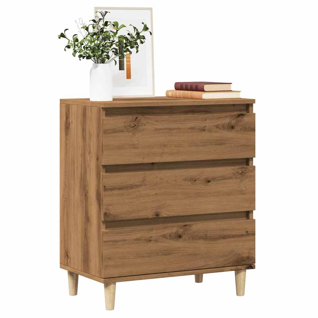 vidaXL Dressoir 60x35x70 cm bewerkt hout artisanaal eikenkleur