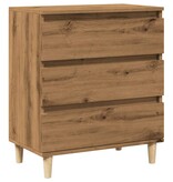 vidaXL Dressoir 60x35x70 cm bewerkt hout artisanaal eikenkleur