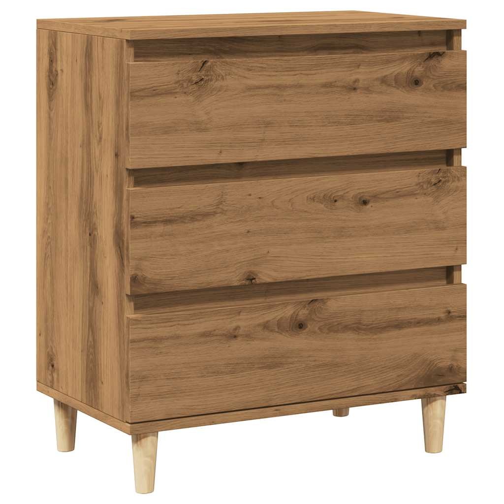vidaXL Dressoir 60x35x70 cm bewerkt hout artisanaal eikenkleur