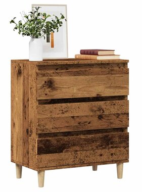 vidaXL Dressoir 60x35x70 cm bewerkt hout oud houtkleurig