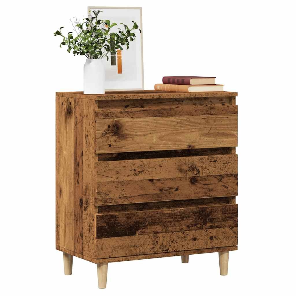 vidaXL Dressoir 60x35x70 cm bewerkt hout oud houtkleurig
