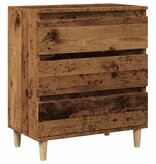vidaXL Dressoir 60x35x70 cm bewerkt hout oud houtkleurig