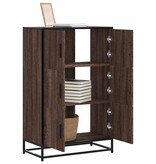 vidaXL Hoge kast 68x35x106,5cm bewerkt hout en metaal bruin eikenkleur