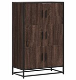 vidaXL Hoge kast 68x35x106,5cm bewerkt hout en metaal bruin eikenkleur