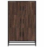 vidaXL Hoge kast 68x35x106,5cm bewerkt hout en metaal bruin eikenkleur