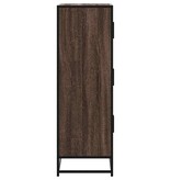 vidaXL Hoge kast 68x35x106,5cm bewerkt hout en metaal bruin eikenkleur