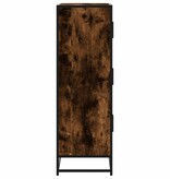 vidaXL Hoge kast 68x35x106,5 cm bewerkt hout en metaal gerookt eiken