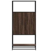 vidaXL Hoge kast 68x35x139 cm bewerkt hout en metaal bruin eikenkleur