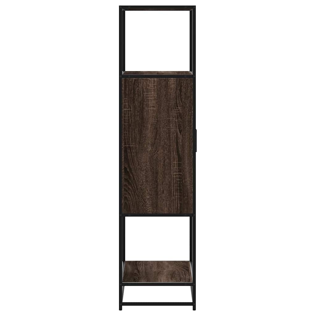 vidaXL Hoge kast 68x35x139 cm bewerkt hout en metaal bruin eikenkleur