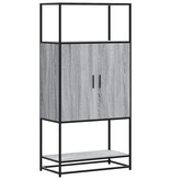 vidaXL Hoge kast 68x35x139cm bewerkt hout en metaal grijs sonoma eiken
