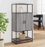 vidaXL Hoge kast 68x35x139cm bewerkt hout en metaal grijs sonoma eiken