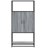 vidaXL Hoge kast 68x35x139cm bewerkt hout en metaal grijs sonoma eiken