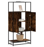 vidaXL Hoge kast 68x35x139cm bewerkt hout en metaal gerookt eikenkleur