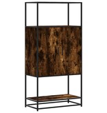 vidaXL Hoge kast 68x35x139cm bewerkt hout en metaal gerookt eikenkleur
