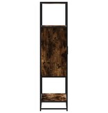 vidaXL Hoge kast 68x35x139cm bewerkt hout en metaal gerookt eikenkleur
