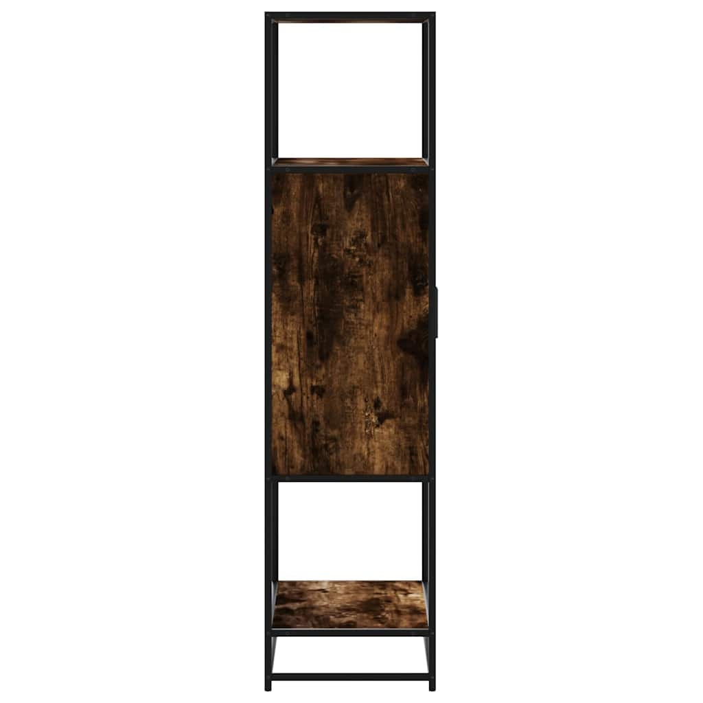 vidaXL Hoge kast 68x35x139cm bewerkt hout en metaal gerookt eikenkleur