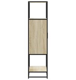vidaXL Hoge kast 68x35x139 cm bewerkt hout en metaal sonoma eikenkleur