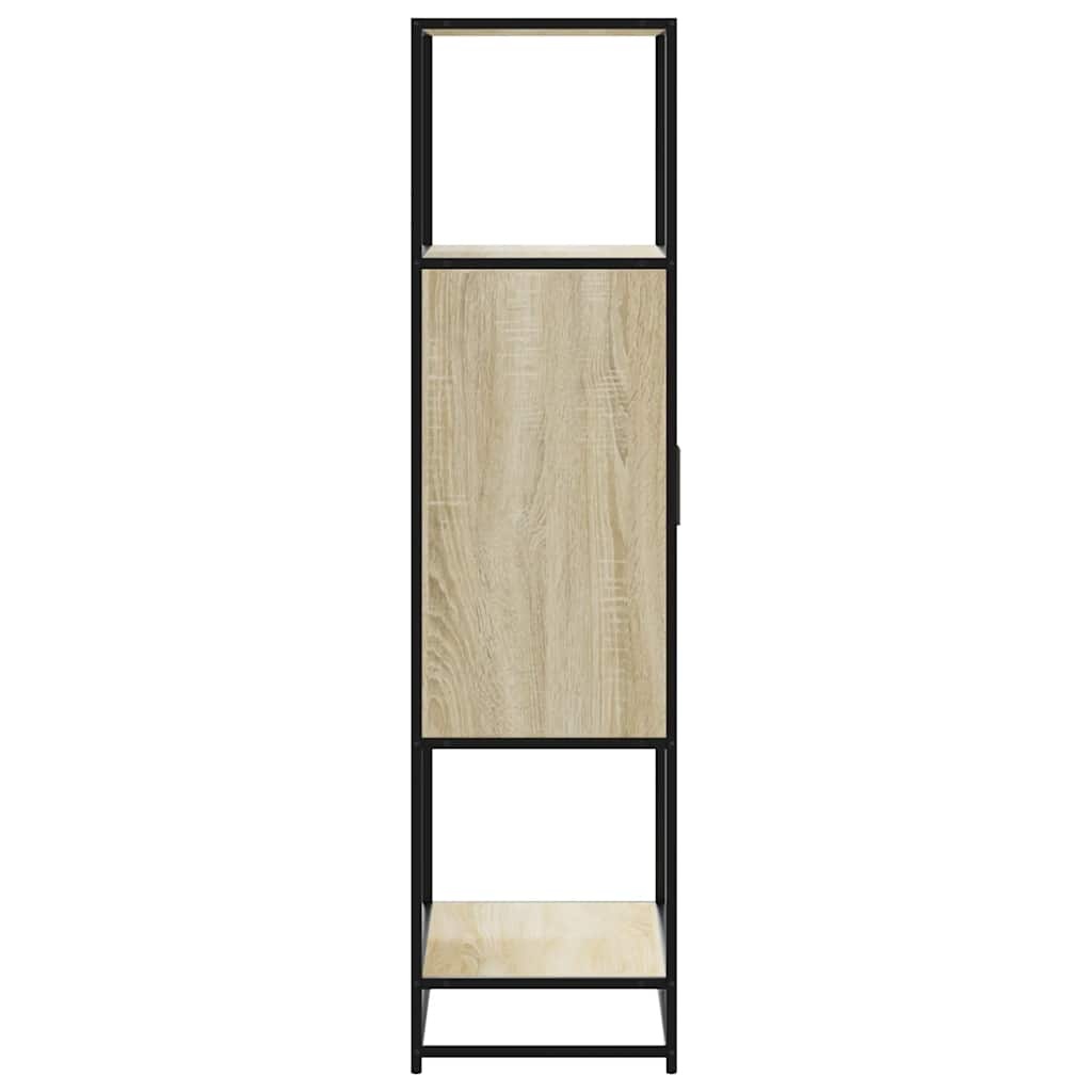 vidaXL Hoge kast 68x35x139 cm bewerkt hout en metaal sonoma eikenkleur