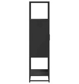 vidaXL Hoge kast 68x35x139 cm bewerkt hout en metaal zwart