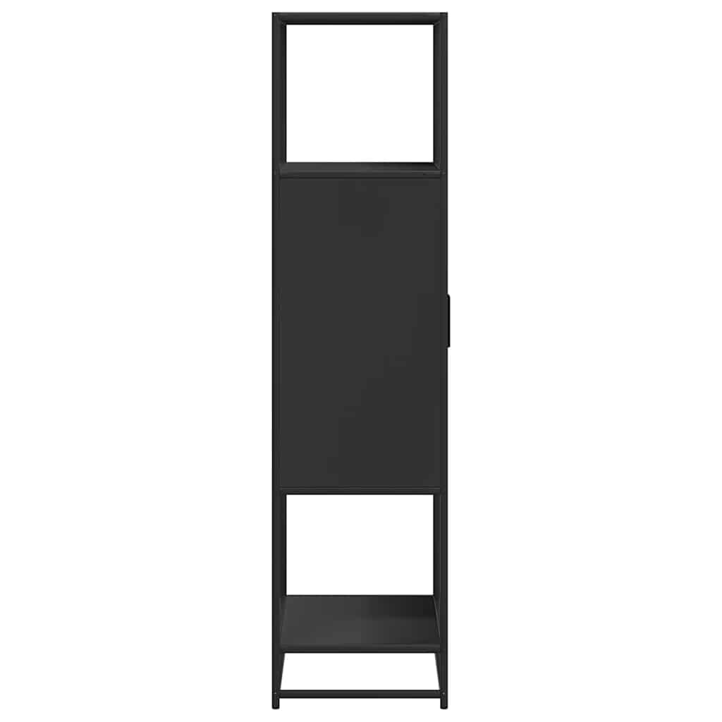 vidaXL Hoge kast 68x35x139 cm bewerkt hout en metaal zwart