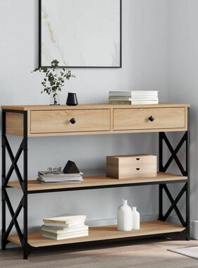 VidaXL Wandtafel 100x28x75 cm bewerkt hout sonoma eikenkleurig