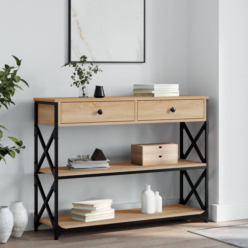 vidaXL Wandtafel 100x28x75 cm bewerkt hout sonoma eikenkleurig