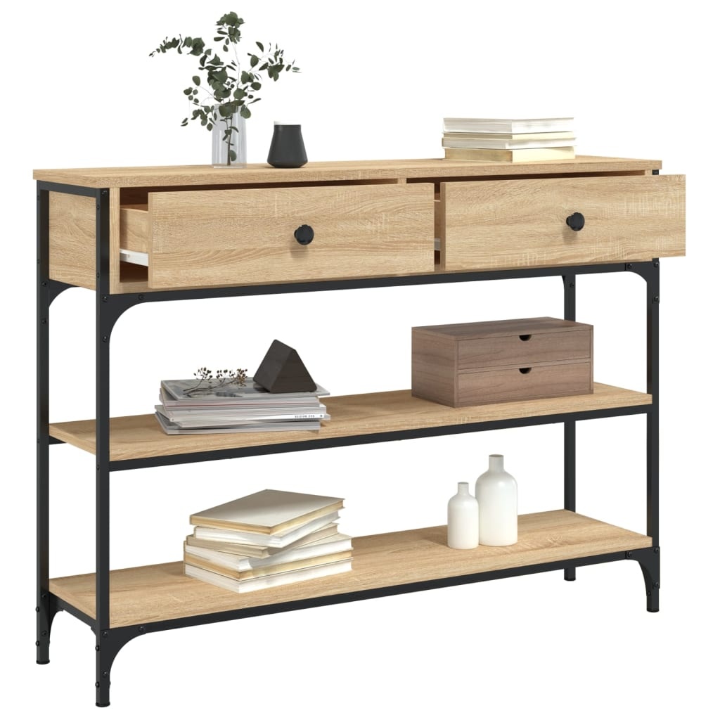 vidaXL Wandtafel 100x25x75 cm bewerkt hout sonoma eikenkleurig