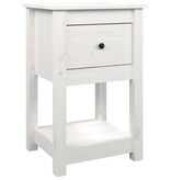 vidaXL Nachtkastje 40x35x61,5 cm massief grenenhout wit