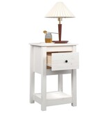 vidaXL Nachtkastje 40x35x61,5 cm massief grenenhout wit