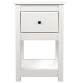 vidaXL Nachtkastje 40x35x61,5 cm massief grenenhout wit