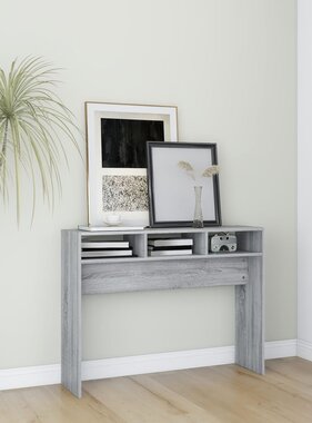 VidaXL Wandtafel 105x30x80 cm bewerkt hout grijs sonoma eikenkleurig