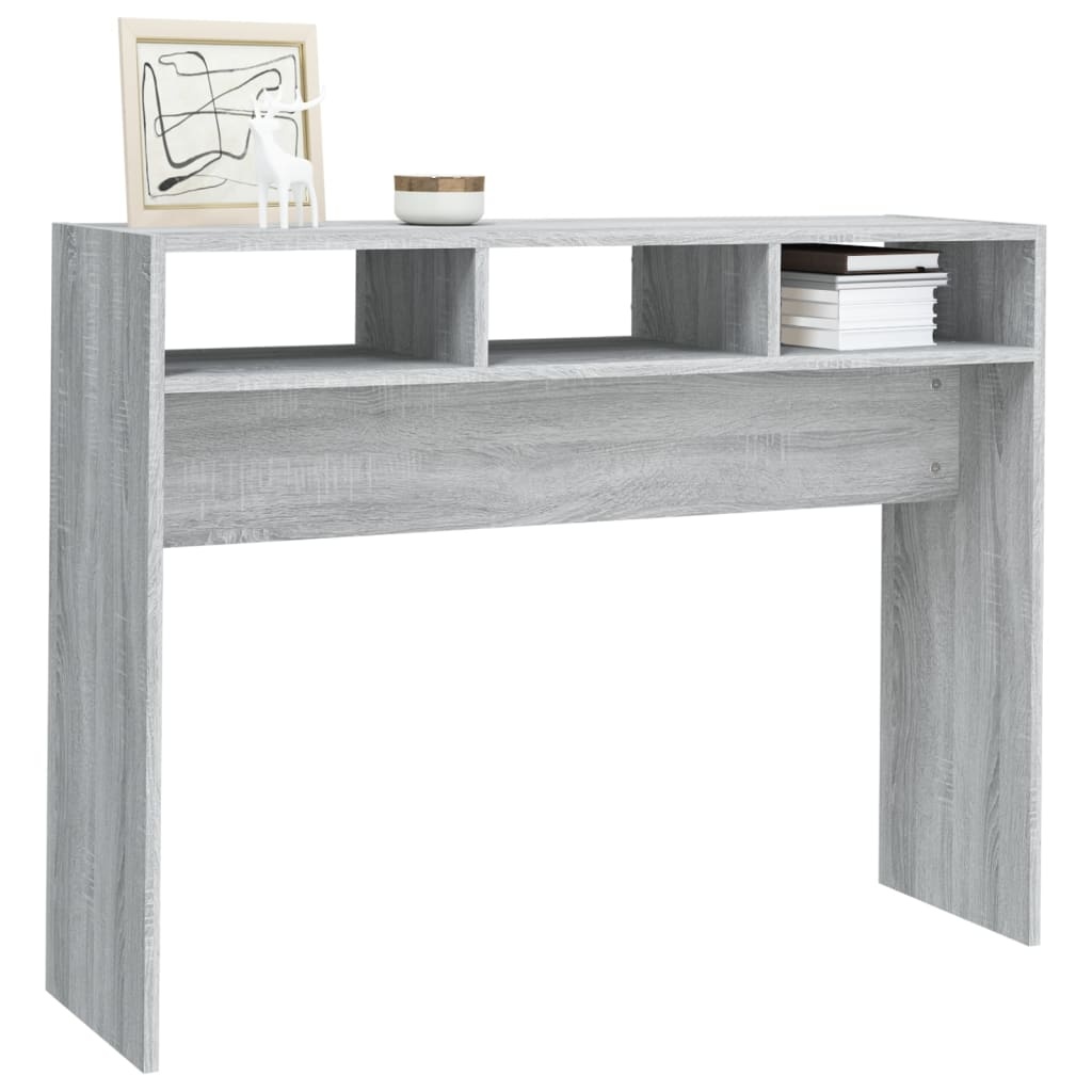 vidaXL Wandtafel 105x30x80 cm bewerkt hout grijs sonoma eikenkleurig