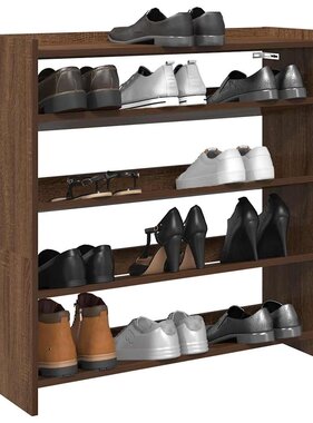 VidaXL Schoenenrek 80x25x81 cm bewerkt hout bruin eikenkleur