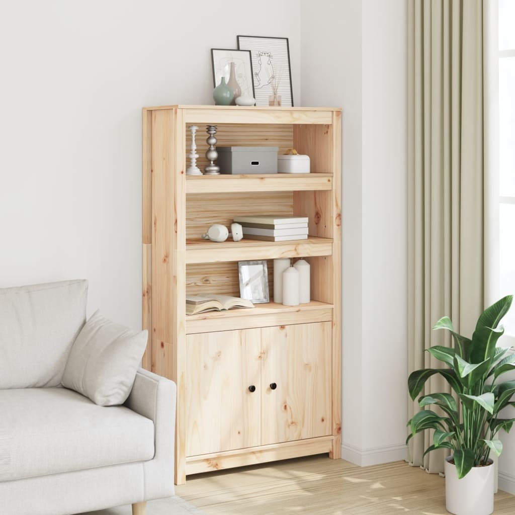 vidaXL Hoge kast 80x35x154 cm massief grenenhout