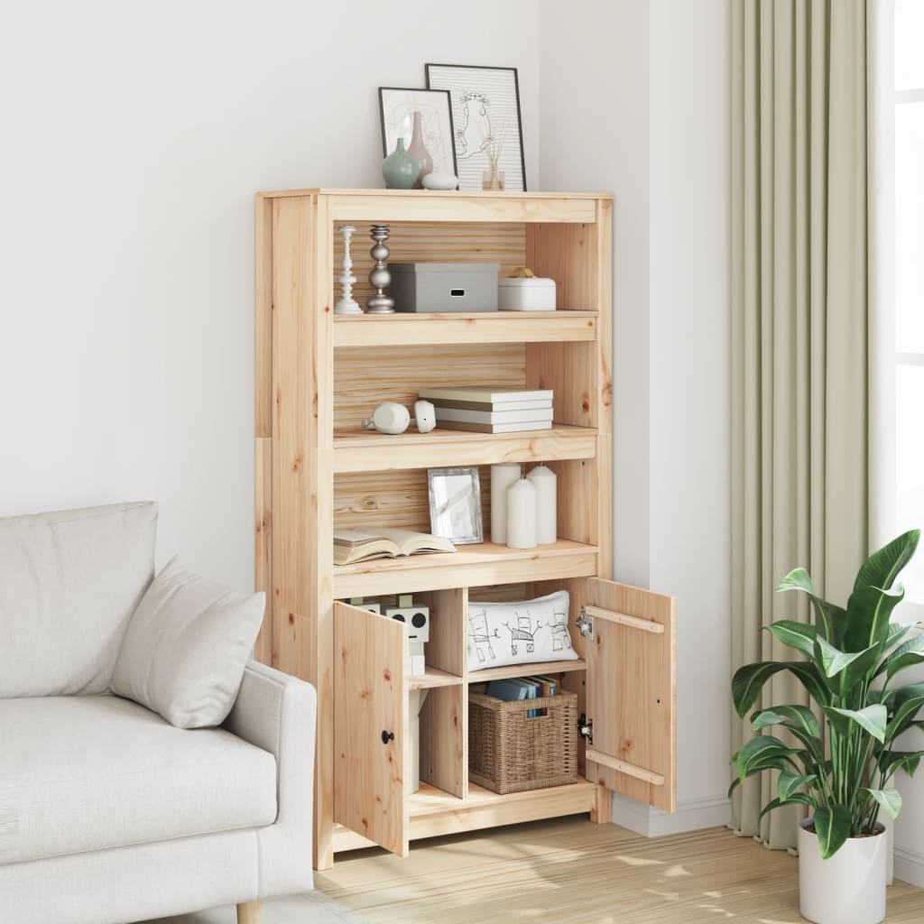 vidaXL Hoge kast 80x35x154 cm massief grenenhout