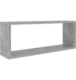 vidaXL Wandschappen kubus 2 st 60x15x23 cm bewerkt hout betongrijs