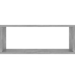 vidaXL Wandschappen kubus 2 st 60x15x23 cm bewerkt hout betongrijs
