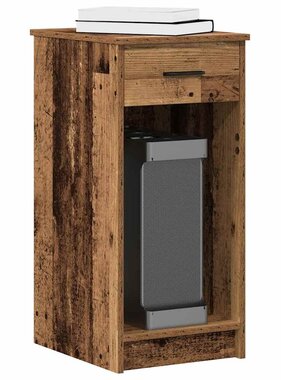VidaXL Computertorenstandaard met lade 35x45x77 cm oud houtkleurig
