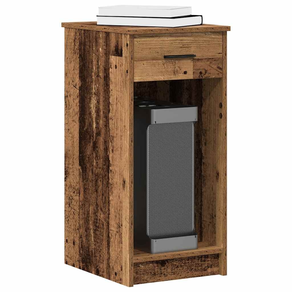 vidaXL Computertorenstandaard met lade 35x45x77 cm oud houtkleurig