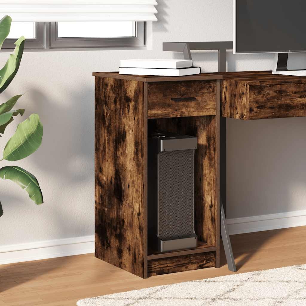 vidaXL Computertorenstandaard met lade 35x45x77 cm gerookt eikenkleur